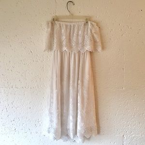 Express  Strapless White Lace Sundress